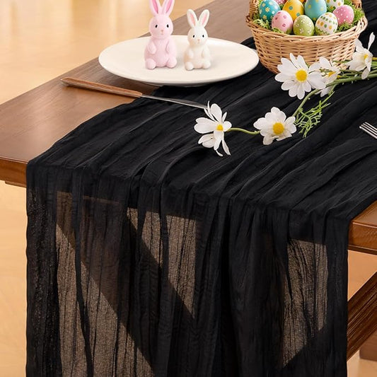 Socomi Pink Cheesecloth Table Runner Easter Spring Boho Rustic Gauze Dusty Pink Farmhouse 120 inch