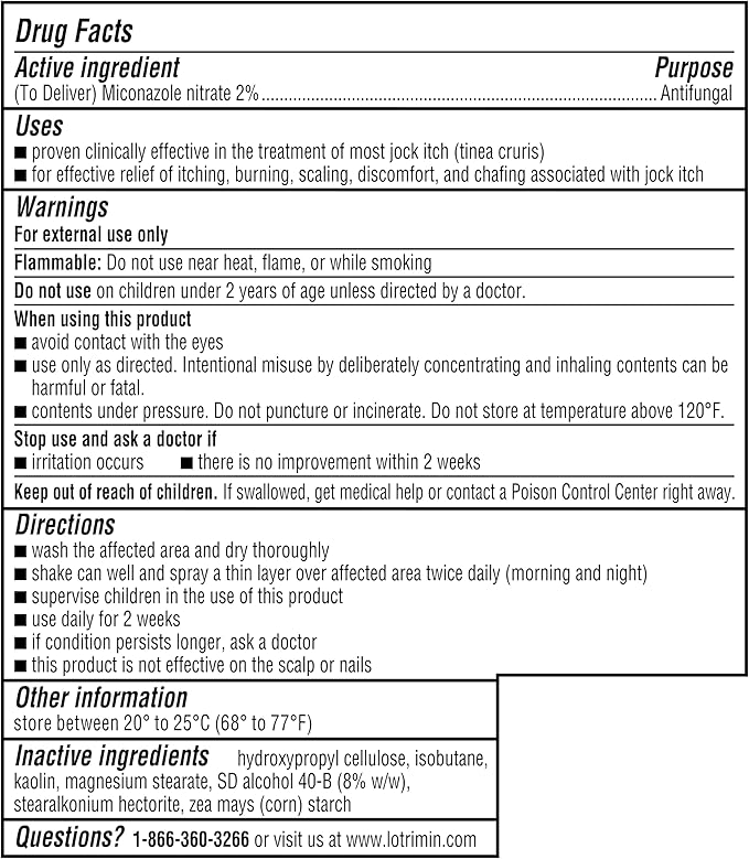 LOTRIMIN AF Jock Itch Powder Spray 4.6oz.