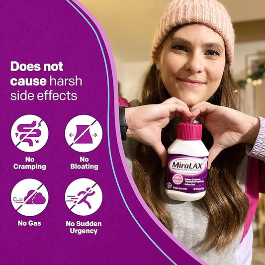MiraLAX Laxative Powder, Gentle Constipation Relief for Adults