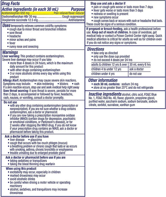 Vicks NyQuil Cherry Cold and Flu Relief Liquid Medicine