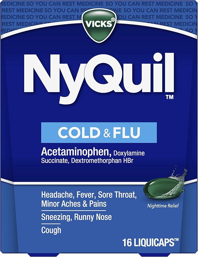 Vicks Nyquil Cold and Flu Nighttime Relief Liquid Capsules