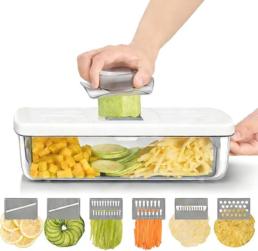 Vegetable Chopper Mandoline Slicer 8-in-1 with Container
