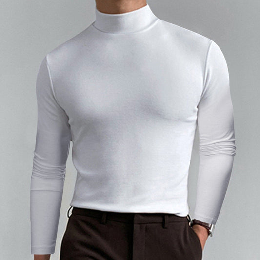 👕 60% OFF NOW! ✨ Men's High Neck Slim Fit T-Shirt - Stretchy & Breathable Fabric, Modern Style for Gym or Casual Wear 🏃♂️📦