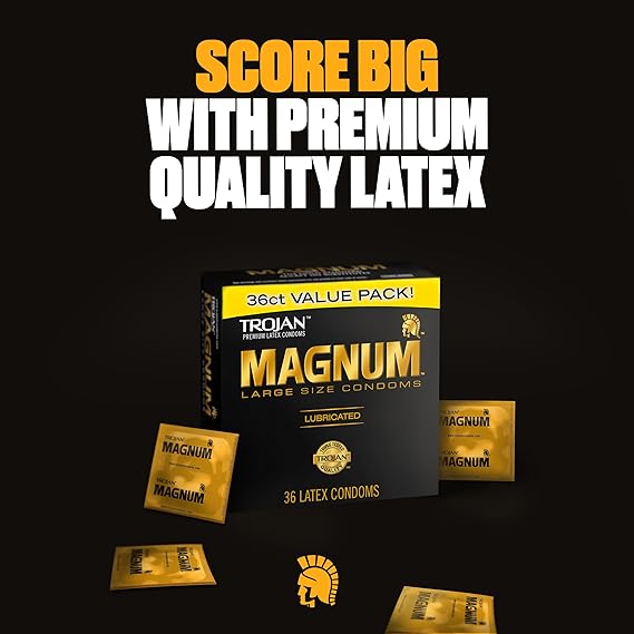 TROJAN Magnum Lubricated Large Condoms, Comfortable and Smooth Lubricated,
