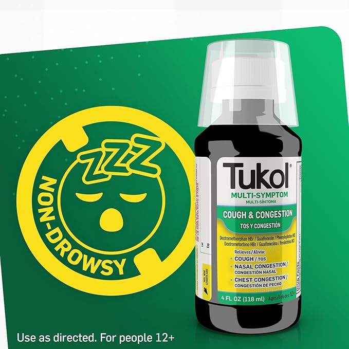 TUKOL Cough Medicine for Adults - Multi-Symptom Cough Syrup