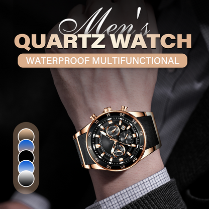 Men's Waterproof Multifunctional Quartz Watch – Stylish & Durable