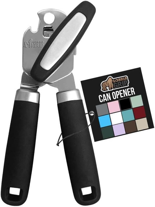 GORILLA GRIP Heavy Duty Stainless Steel Smooth Edge Manual Can Opener and Bottle Openers