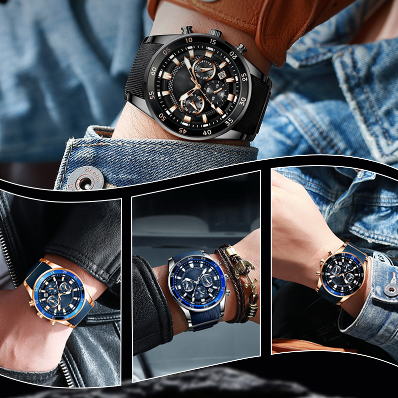 Men's Waterproof Multifunctional Quartz Watch – Stylish & Durable
