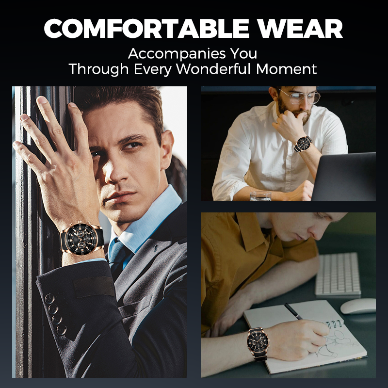 Men's Waterproof Multifunctional Quartz Watch – Stylish & Durable