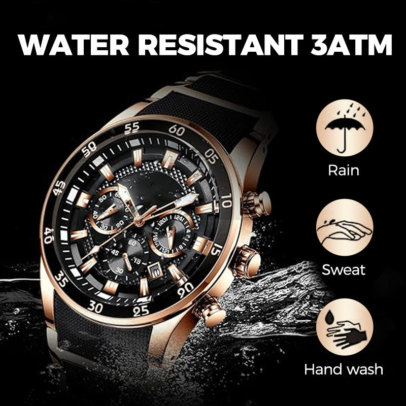 Men's Waterproof Multifunctional Quartz Watch – Stylish & Durable