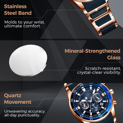 Men's Waterproof Multifunctional Quartz Watch – Stylish & Durable
