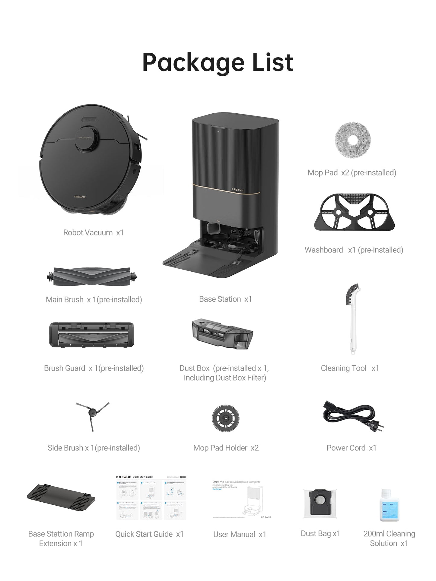 X40 Ultra Cleaning Bundle, Robot Vacuum and Mop, 3 Extra Dust Bags