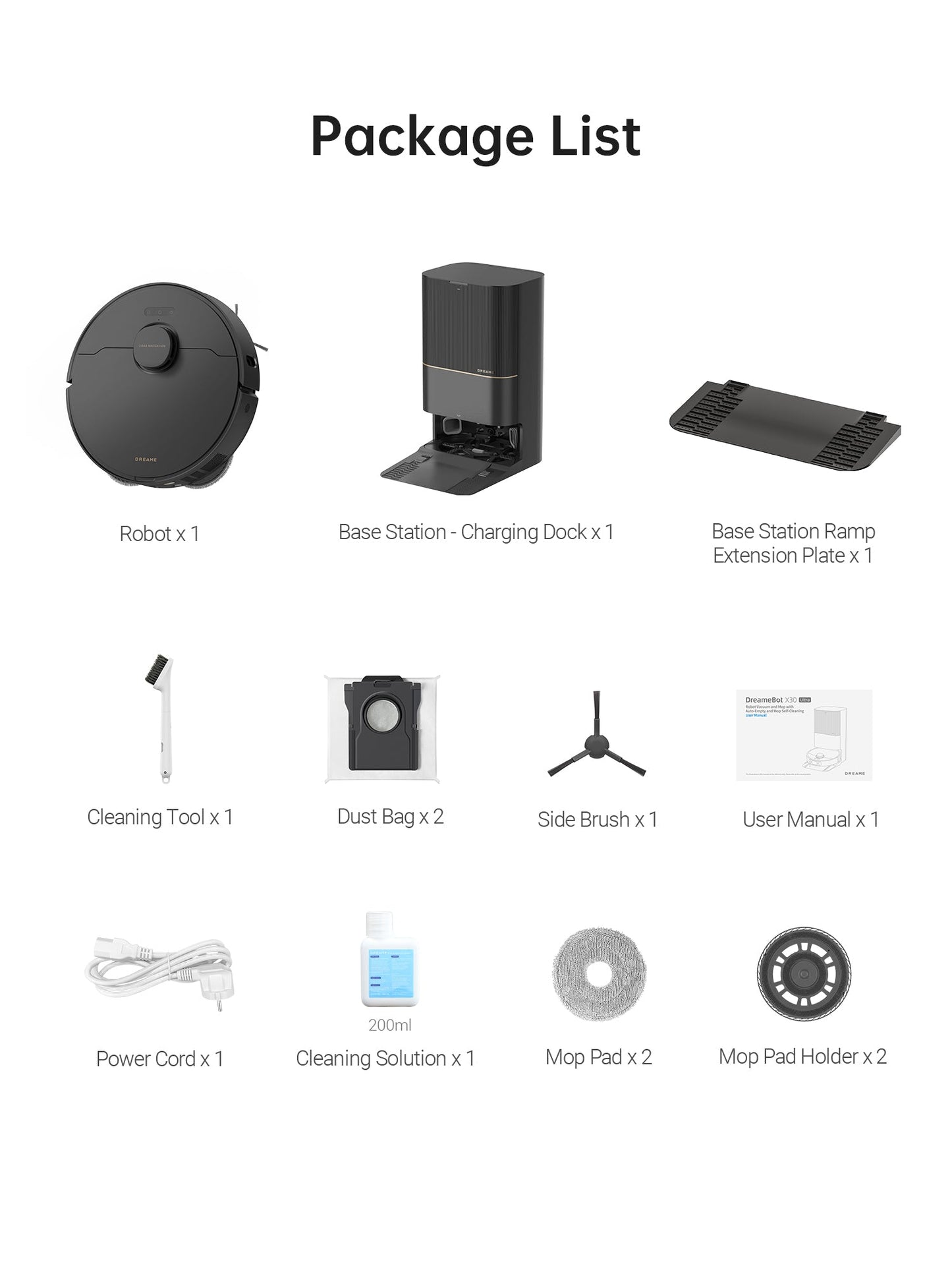 X30 Ultra Robot Vacuum Cleaning Bundle, 3 Extra Dust Bags