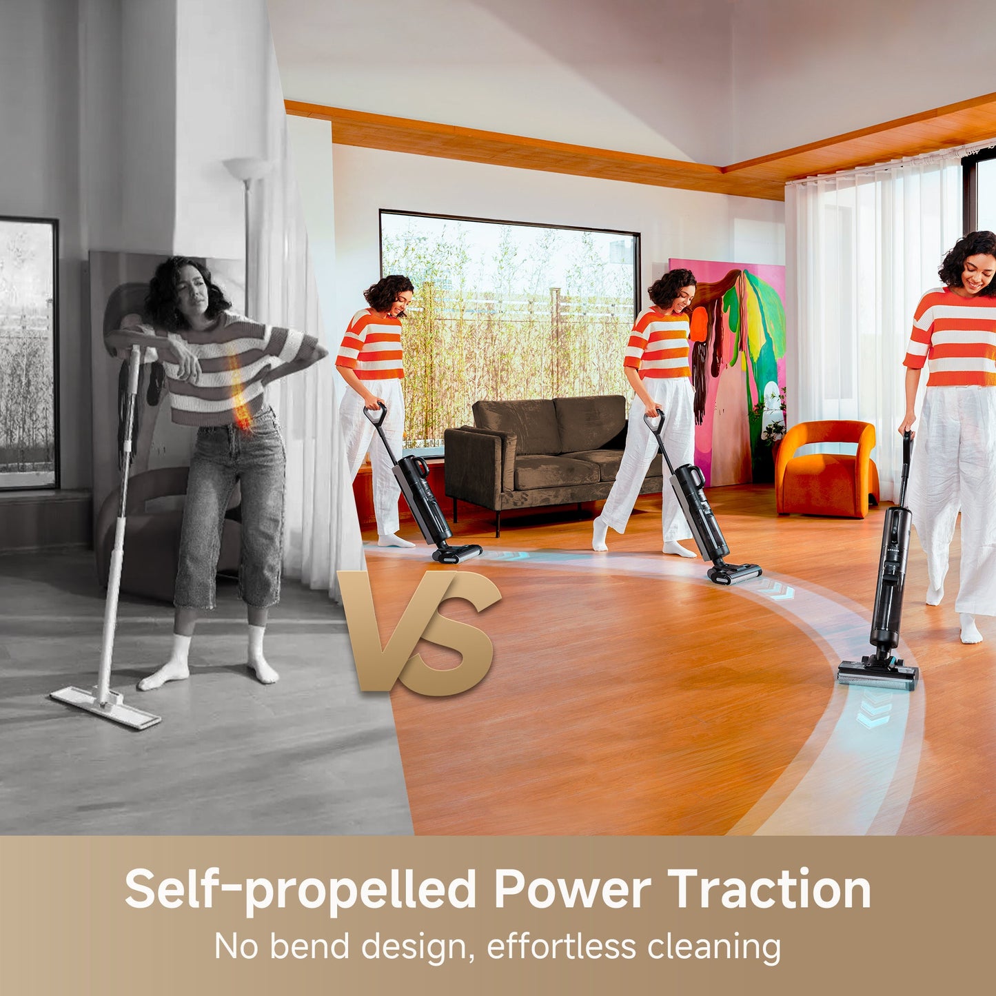 FloorX 302 Combo Floor Cleaner Mop 2-in-1 Cordless Vacuum for Multi-Surface