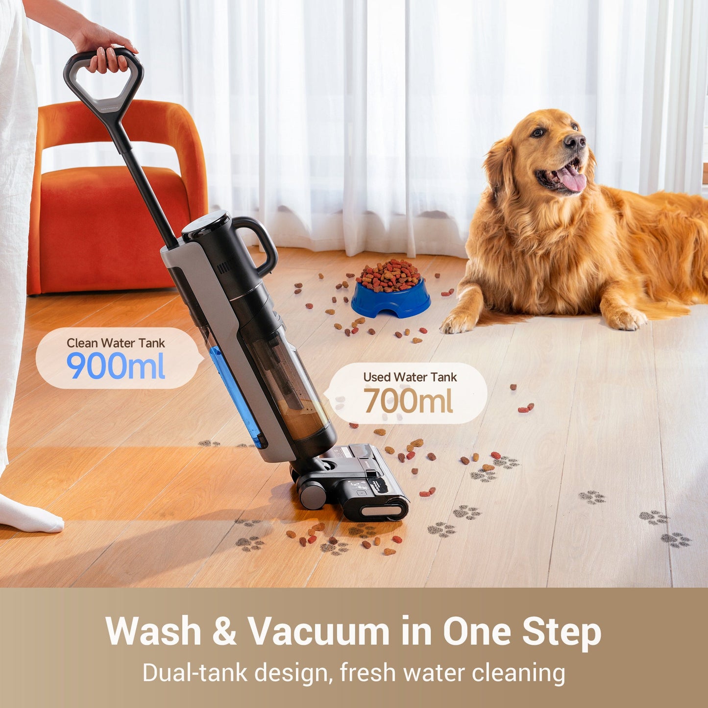 FloorX 302 Combo Floor Cleaner Mop 2-in-1 Cordless Vacuum for Multi-Surface