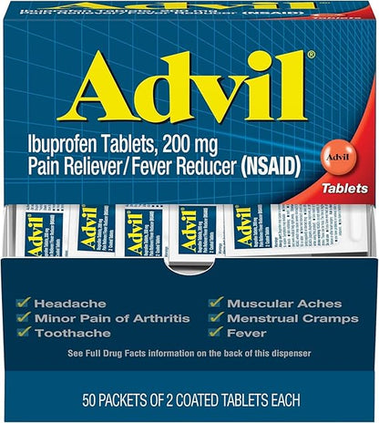 Advil Ibuprofen Tablets, 200 mg Pain Reliever/Fever Reducer (NSAID)