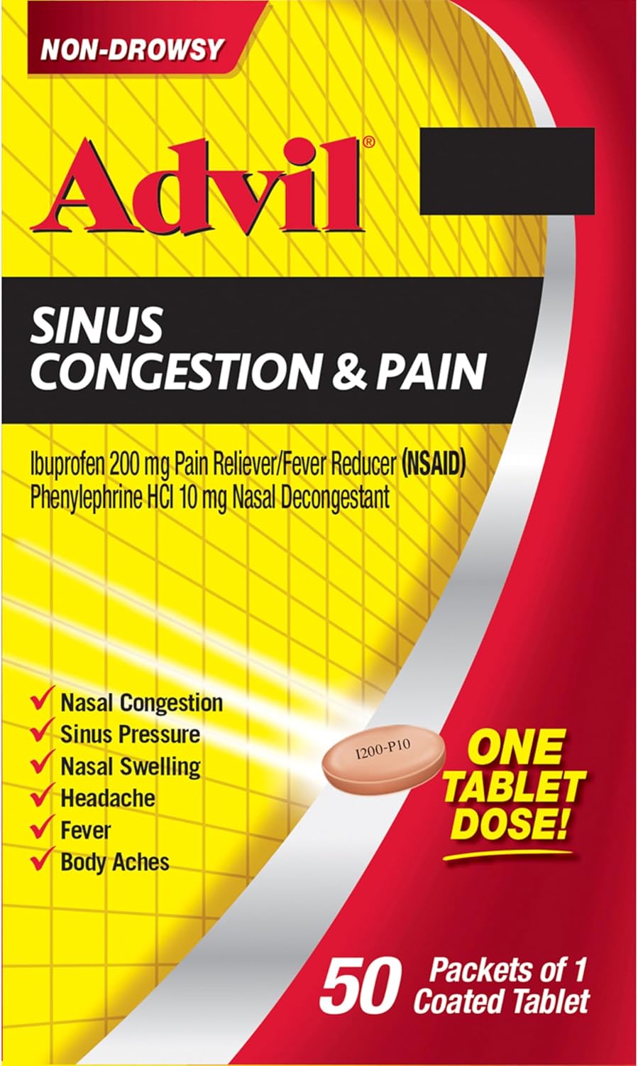 Advil Sinus Congestion and Pain, Sinus Relief Medicine, Pain Reliever and Fever