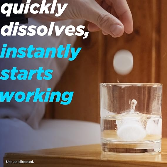Alka-Seltzer Effervescent Tablets Original Flavor, Fast Multi-Symptom Relief from Headache and Body Ache