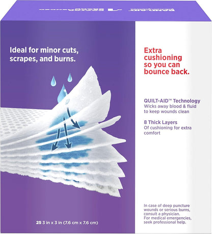 Band-Aid Brand Medium Gauze Pads, 3x3 Inch