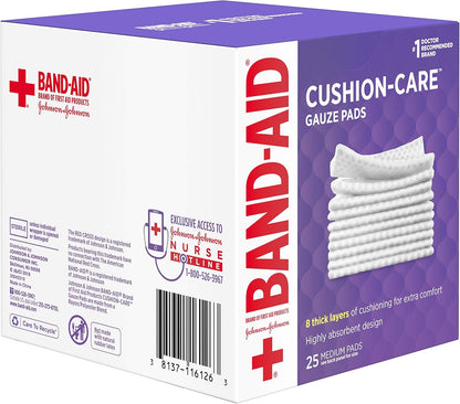 Band-Aid Brand Medium Gauze Pads, 3x3 Inch