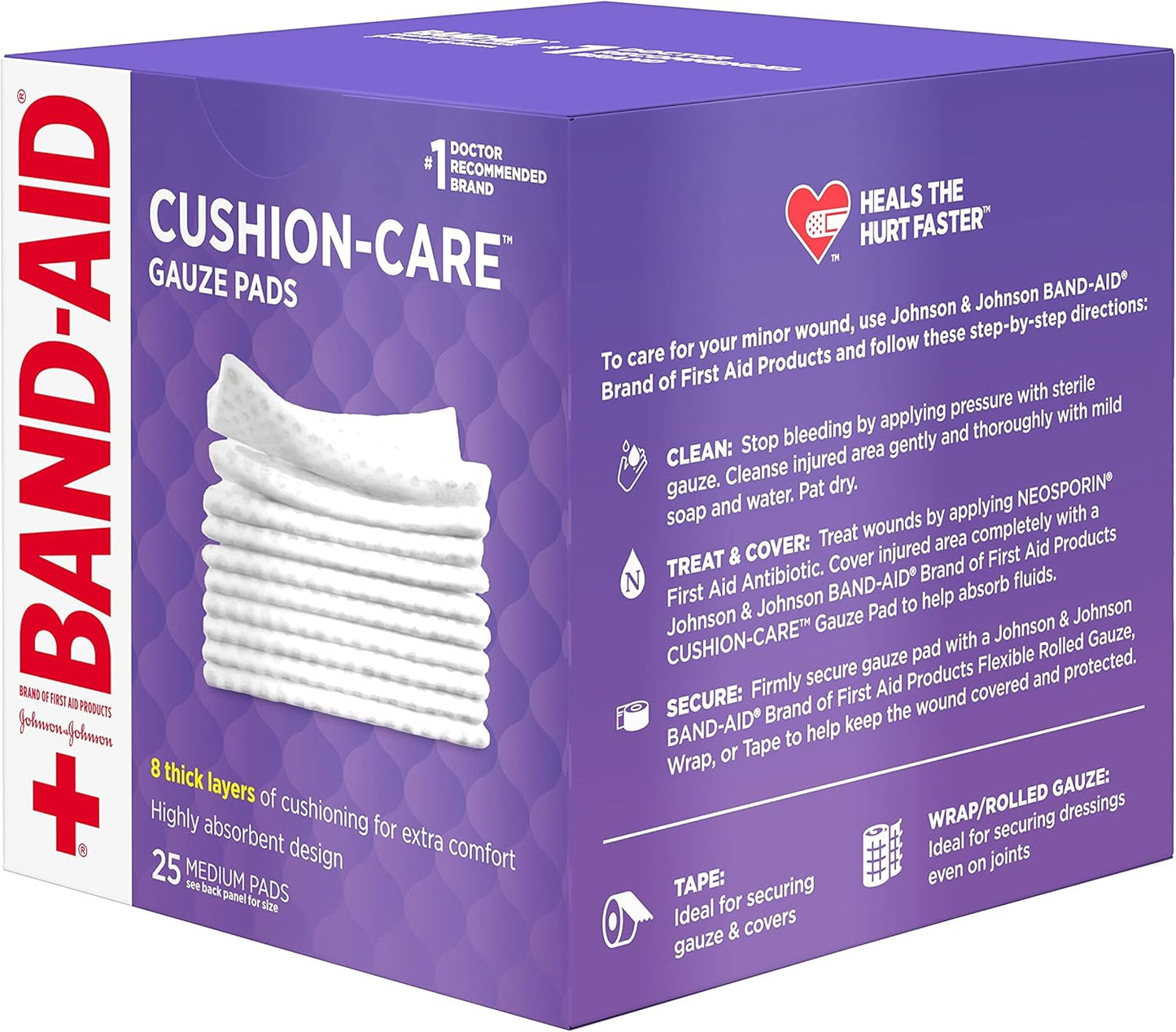 Band-Aid Brand Medium Gauze Pads, 3x3 Inch