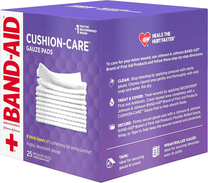 Band-Aid Brand Medium Gauze Pads, 3x3 Inch