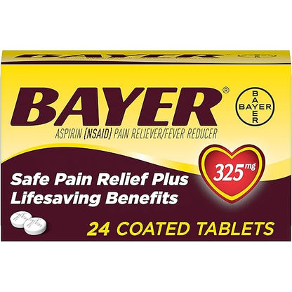Genuine Bayer Aspirin 325mg Coated Tablets