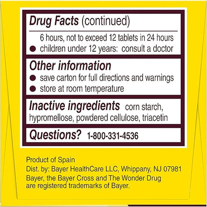 Genuine Bayer Aspirin 325mg Coated Tablets