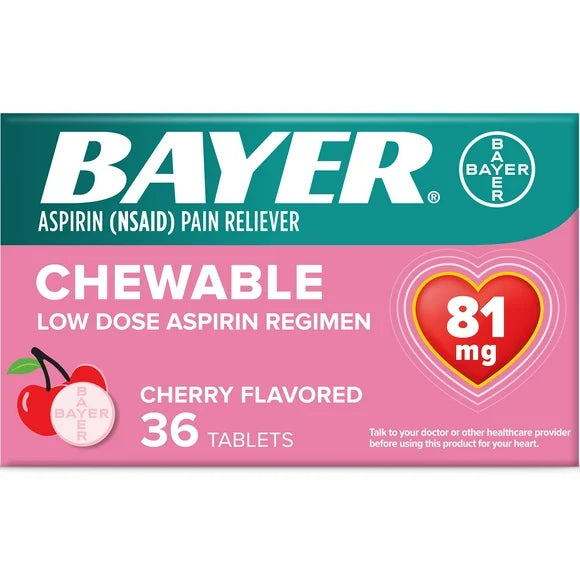 Bayer Aspirin Low Dose 81 mg Chewable Tablets
