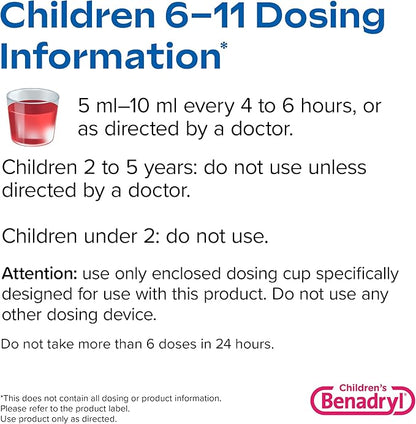 Benadryl Children's Allergy Relief Liquid Medicine