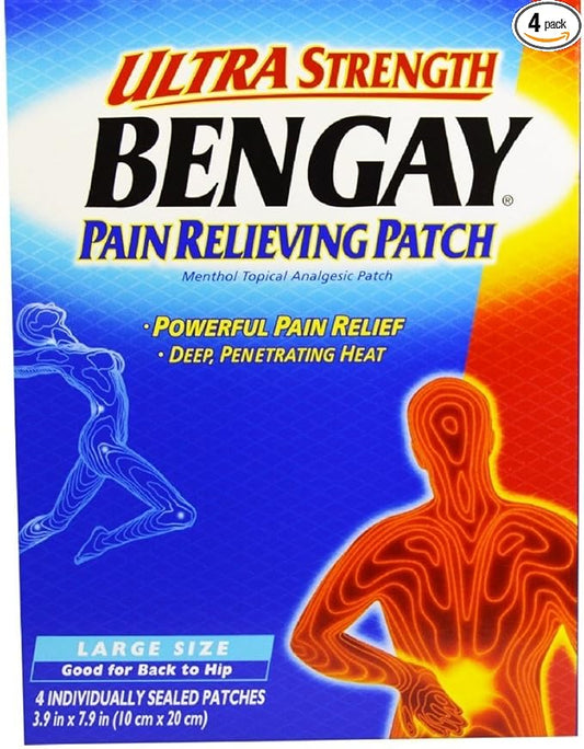 BENGAY Ultra Strength Pain Relieving Patches Large Size 4