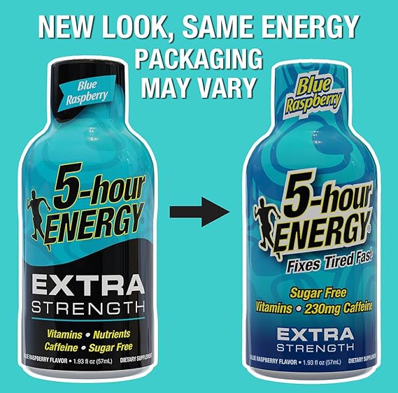 5-hour ENERGY Shots Extra Strength, Blue Raspberry Flavor, 30 Count