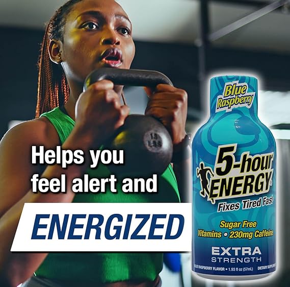 5-hour ENERGY Shots Extra Strength, Blue Raspberry Flavor, 30 Count