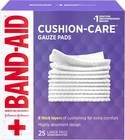 Band-Aid Brand Absorbent Cushion Care Sterile Square Gauze Pads