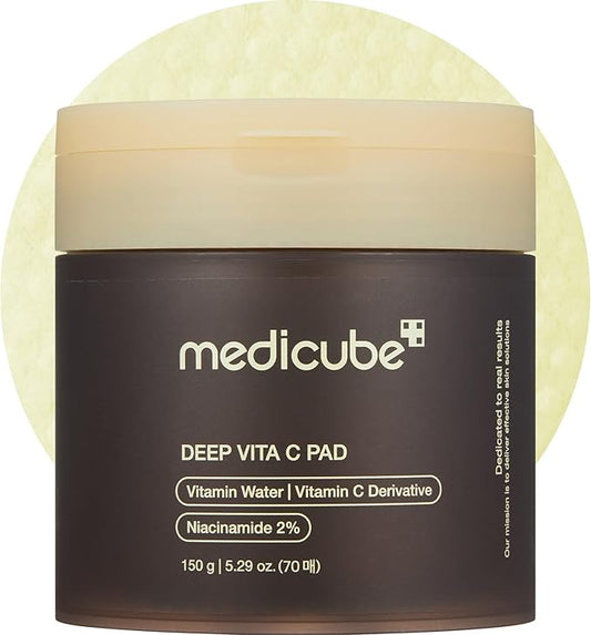 medicube Toner Pads Deep Vita C Facial Toner Pad for Uneven Skin Tone & Texture