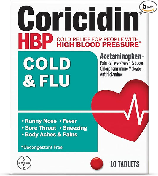Coricidin HBP Cold & Flu Tablets