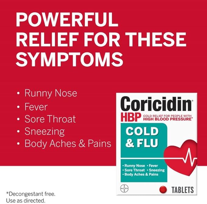 Coricidin HBP Cold & Flu Tablets