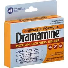 Dramamine Motion Sickness Relief Chew able Orange Flavor