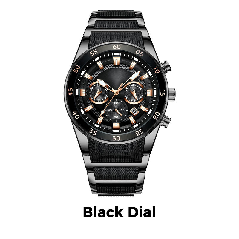 Men's Waterproof Multifunctional Quartz Watch – Stylish & Durable