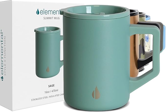 Elemental Insulated Coffee Mug - Triple-Wall Stainless Steel