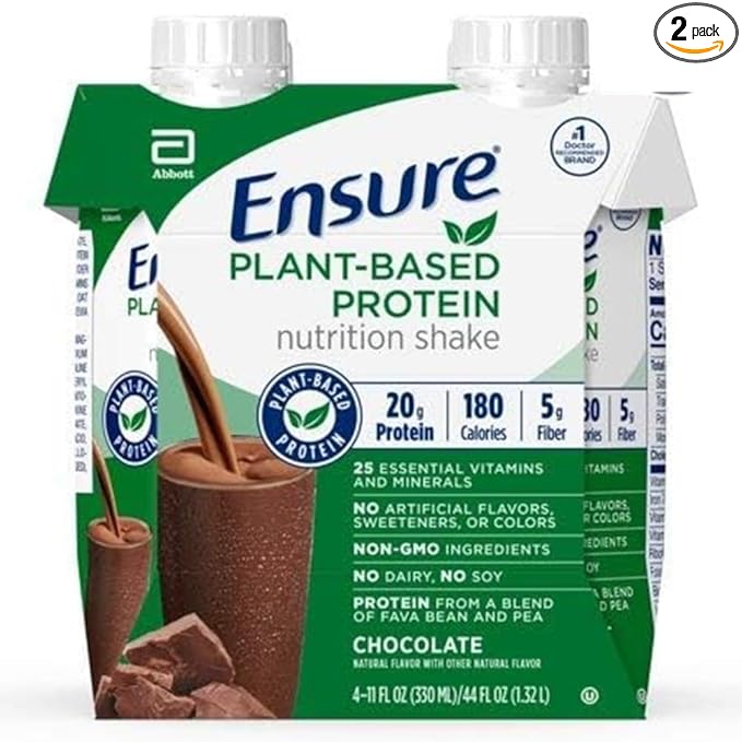 Ensure Plant Protein Nutrition Shakes Chocolate 11 Fl Oz Each (Pack of 3)