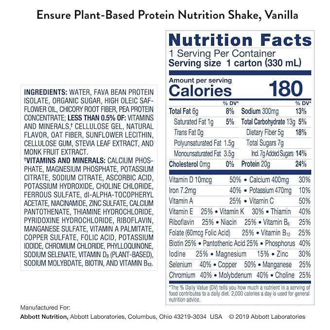 Ensure Plant Protein Nutrition Shakes Chocolate 11 Fl Oz Each (Pack of 3)