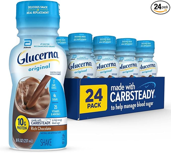 Glucerna Rich Chocolate Nutritional Shake 8-fl-oz Bottle 24 Count