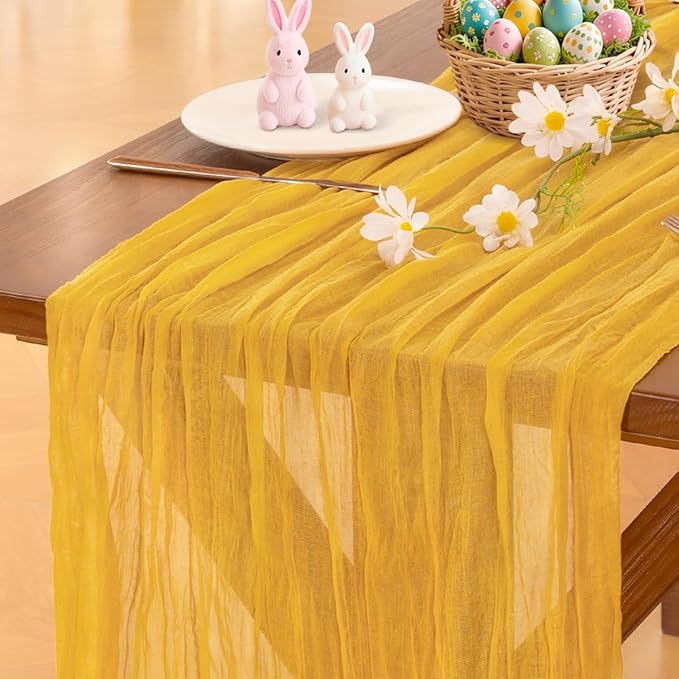 Socomi Pink Cheesecloth Table Runner Easter Spring Boho Rustic Gauze Dusty Pink Farmhouse 120 inch
