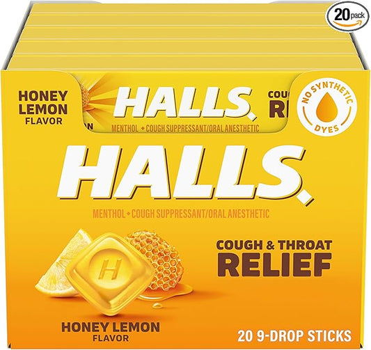 HALLS Relief Honey Lemon Cough Drops