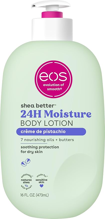 eos Shea Better Body Lotion Pomegranate Raspberry, 24-Hour Moisture Skin Care,