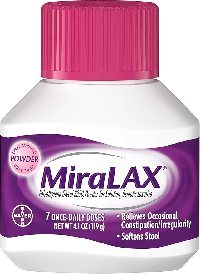 MiraLAX Laxative Powder, Gentle Constipation Relief for Adults