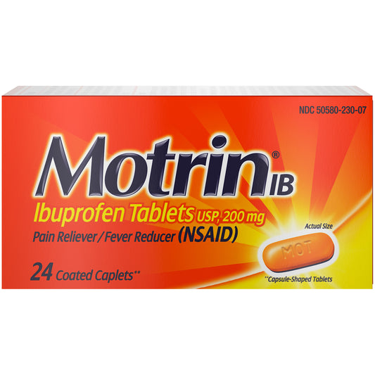 Motrin IB, Ibuprofen 200mg Tablets