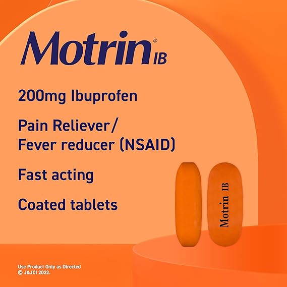 Motrin IB, Ibuprofen 200mg Tablets