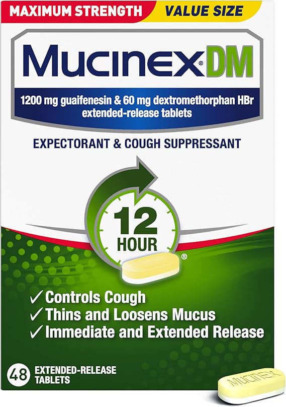 Mucinex DM 12Hr Maximum Strength Chest Congestion & Cough Medicine